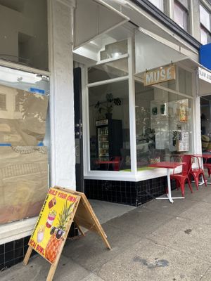 Outdoor Signage and Seating  at Muse in San Francisco