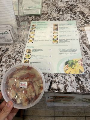 Vegan charsiu and menu   at Mangala in Montreal