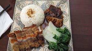 Végé porc et végé canard bbq at Mangala in Montreal