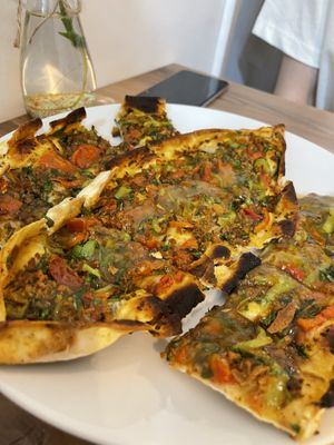 Soy meet pide  at Vegan Masa in Istanbul