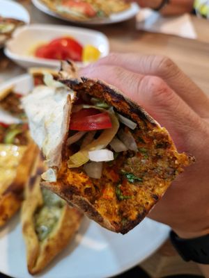 Lahmacun at Vegan Masa in Istanbul