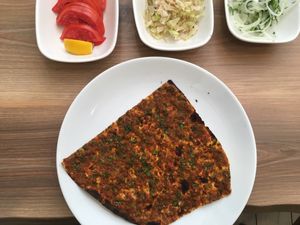 lahmacun at Vegan Masa in Istanbul