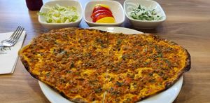 Lahmacun at Vegan Masa in Istanbul