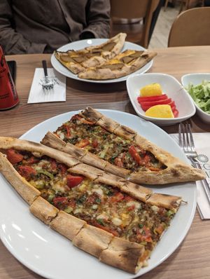 Minced-Meat & Cheese Pide at Vegan Masa in Istanbul