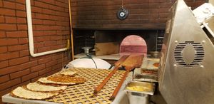 Lahmacun oven at Vegan Masa in Istanbul