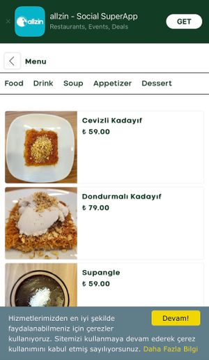 Menu with prices at Vegan Masa in Istanbul