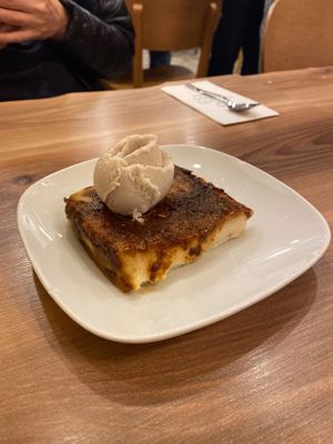 Kazandibi with ice cream   at Vegan Masa in Istanbul