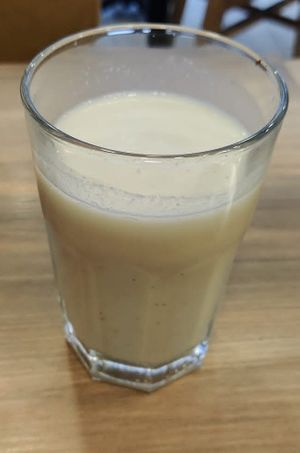 Vegan ayran (Turkish yogurt drink) at Vegan Masa in Istanbul