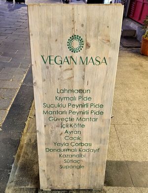 Sign at Vegan Masa in Istanbul