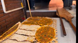 Fire baked Lahmacun  at Vegan Masa in Istanbul