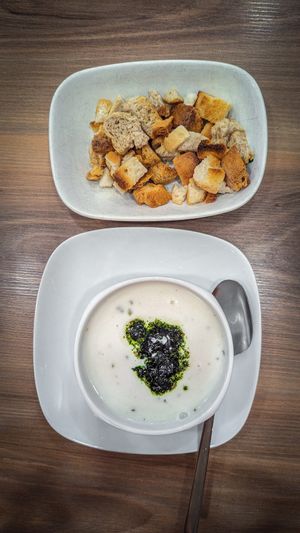 Yoghurt soup at Vegan Masa in Istanbul