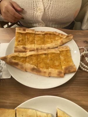 Potato and cheese pida   at Vegan Masa in Istanbul