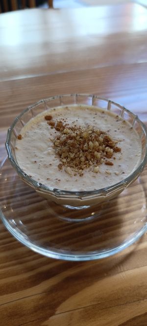 Fig pudding at Vegan Masa in Istanbul