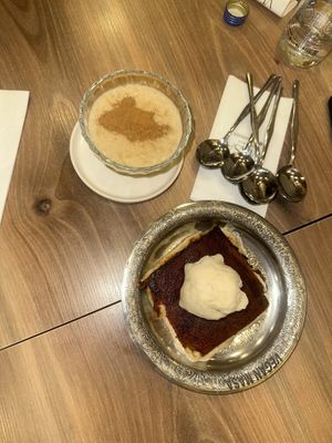 rice pudding & ‘chicken’ puddingg  at Vegan Masa in Istanbul