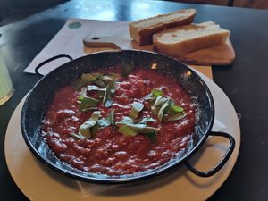 Shakshuka (specify vegan when ordering) at Simbio in Bucharest