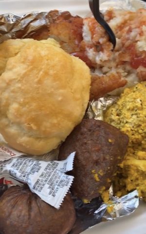 Breakfast platter at Imagine Vegan Cafe in Memphis