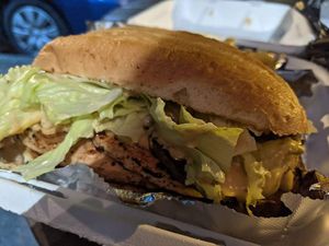 Jerk Chicken Sandwich at Imagine Vegan Cafe in Memphis