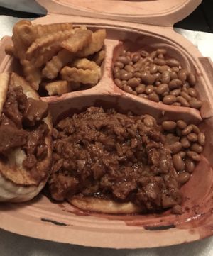 Memphis BBQ sandwich platter was delicious   at Imagine Vegan Cafe in Memphis