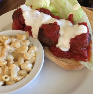 Meatball sub and macaroni and cheese  at Imagine Vegan Cafe in Memphis