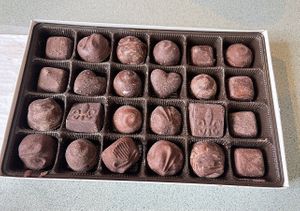 Box of chocolates for 2023 Lovey Day  at Imagine Vegan Cafe in Memphis