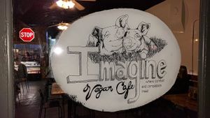 Front door at Imagine Vegan Cafe in Memphis