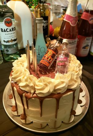 Custom order birthday cake at Imagine Vegan Cafe in Memphis