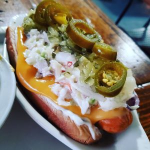 Vegan dog at Imagine Vegan Cafe in Memphis