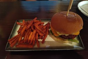 Beetroot and Quinoa Burger at Paradisescape in Brunswick