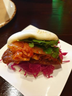 Eggplant kimchi bao $6.50 at Paradisescape in Brunswick