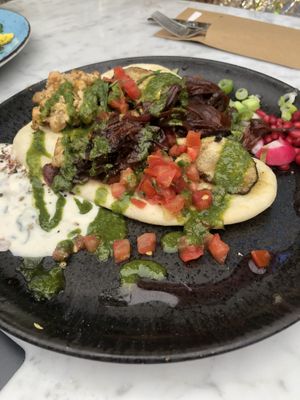 Sabich Tel Aviv with soy Joghurt instead of 🐮 (+1,50!!!!!!!!🙃)  at ST. LOUIS The Breakfast Company in Cologne