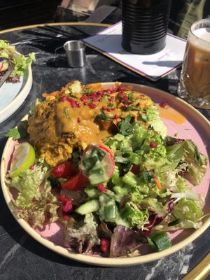 Vegan breakfast “Nordic style” with carrot lax,  scramble and v-hollondaise   at ST. LOUIS The Breakfast Company in Cologne