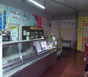 counter at Purgatory Pizza in Los Angeles