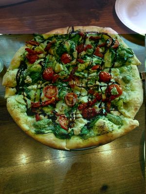 vegan and sara pizza! at Purgatory Pizza in Los Angeles