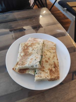 Vegan Gözleme with spinach and cheese at Vildan Café in Berlin