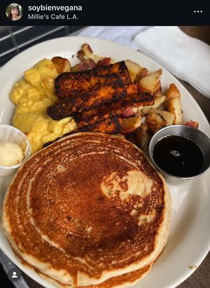 V usual with Just egg   at Millie's Cafe in Los Angeles