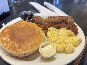 Classic Vegan combo (those pancakes are on POINT!!!!)  at Millie's Cafe in Los Angeles