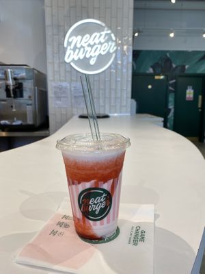Strawberry milkshake   at Neat Burger - Finsbury Park in North London