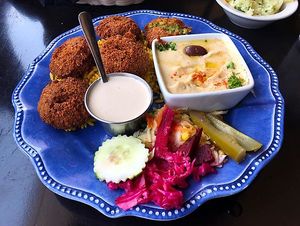 Falafel Platter at Mazah Mediterranean Eatery in Columbus
