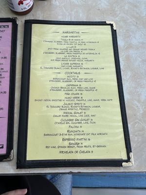 Drinks menu  at Lupe's in New York City