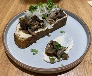Cashew cheese, mushroom, and caramelised onionns  at Felicia & Domingo in Lima