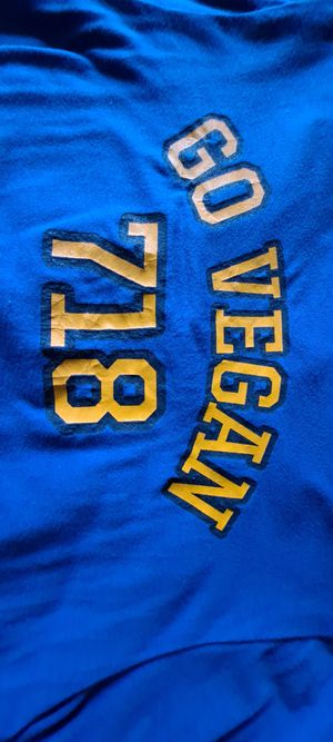 Met's colors; even better messaging (and the shirt I'm wearing here at Citifield tonight!) at Vegan City - Citi Field in New York City