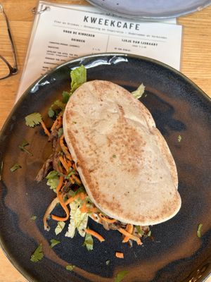 Pulled mushroom pita, very tastyy  at Kweekcafé in Haarlem