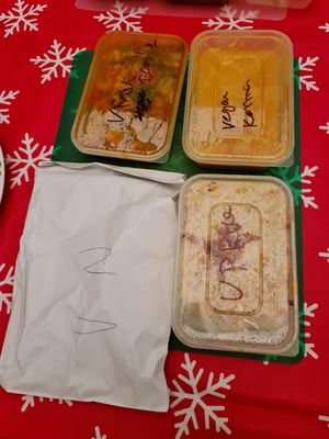 Vegan naan, pilau rice, korma and vegetable bhuna at The Darjeeling in Bromley