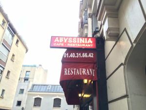 outside restaurant  at Abyssinia in Paris