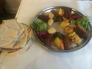 Yetsom Bayaynetou (vegetarian platter)  at Abyssinia in Paris