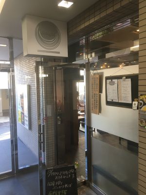 There are two soba restaurants in the same building. This is the entrance of Sobaful. at Sobaful in Tokyo