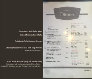 Menu with my translation; they don't have English menu so far, but they are going to make it. at Sobaful in Tokyo