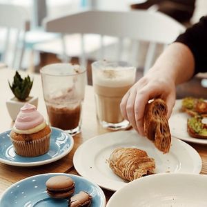 Cupcake, macaron, croissant. at Cloud Cakes -  Notre Dame de Lorette in Paris