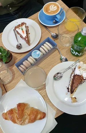 Cakes, Croissant, Macarons and Cappuccino at Cloud Cakes -  Notre Dame de Lorette in Paris