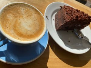 Coffee with brooklyn blackout cake  at Cloud Cakes -  Notre Dame de Lorette in Paris